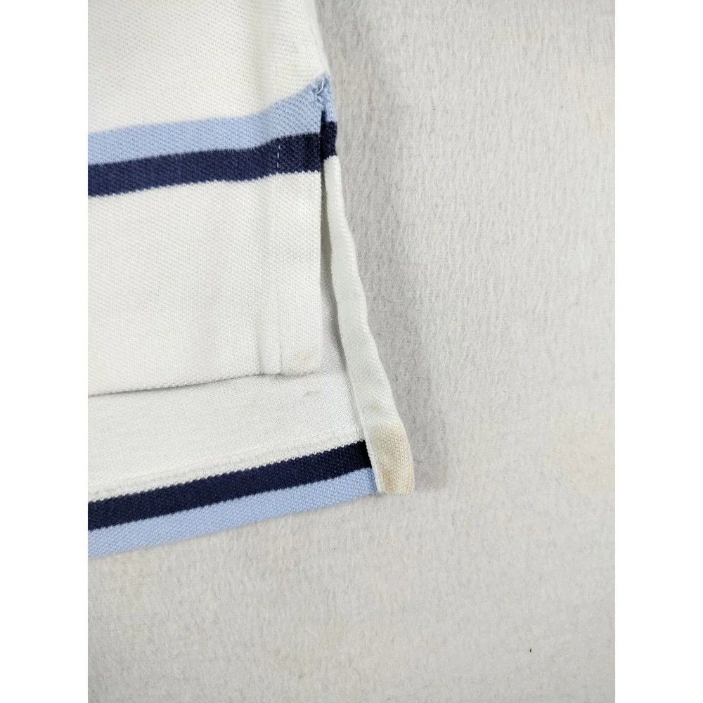 Vintage‎ Polo Ralph Lauren Shirt Mens XL White Blue Striped Pony Preppy Casual